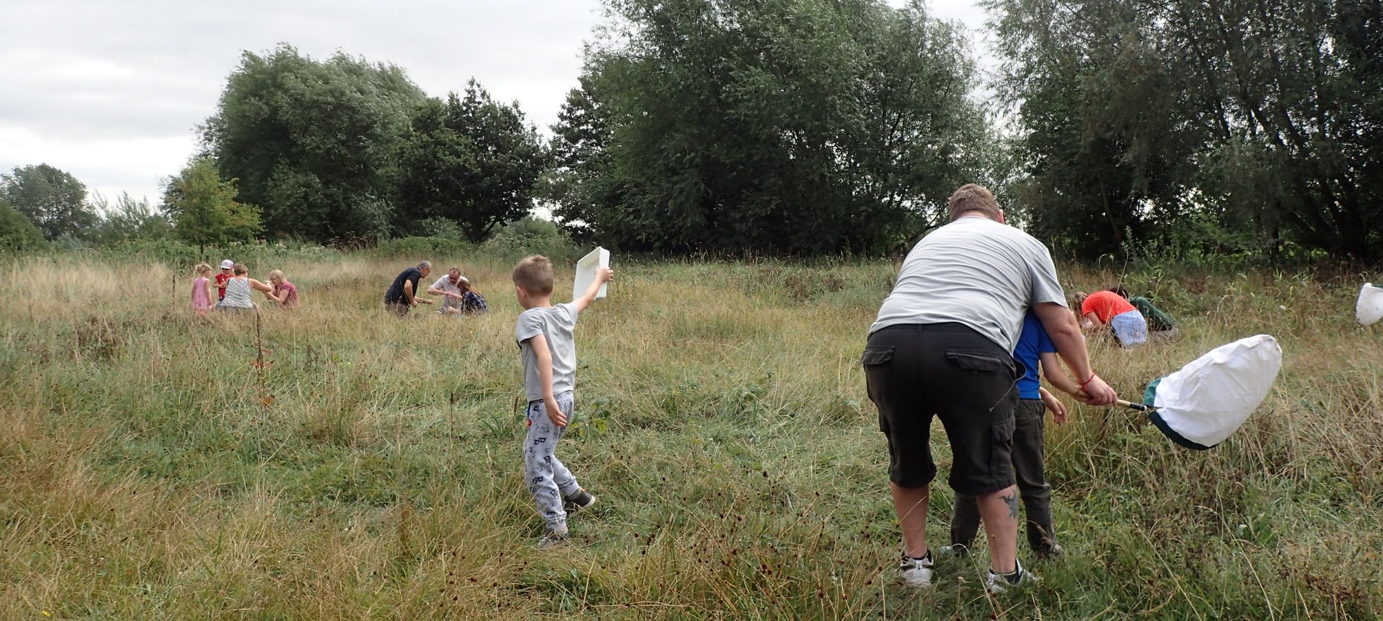 Participants and specialists from the University of Nottingham at Bioblitz Attenborough Reserve in 2018.